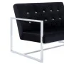 Sofá 2 plazas con reposabrazos cromado y terciopelo negro de vidaXL, Sofás - Ref: Foro24-282163, Precio: 182,37 €, Descuento: %
