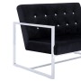 Sofá 2 plazas con reposabrazos cromado y terciopelo negro de vidaXL, Sofás - Ref: Foro24-282163, Precio: 184,34 €, Descuento: %