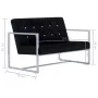 Sofá 2 plazas con reposabrazos cromado y terciopelo negro de vidaXL, Sofás - Ref: Foro24-282163, Precio: 182,37 €, Descuento: %
