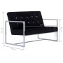 Sofá 2 plazas con reposabrazos cromado y terciopelo negro de vidaXL, Sofás - Ref: Foro24-282163, Precio: 184,34 €, Descuento: %