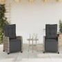 Sillones reclinables jardín con reposapiés 2 uds ratán PE gris en Sillas de jardín | Comprar online en Foru.es