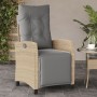 Sillón reclinable jardín reposapiés 2 uds ratán PE beige mezcla en Sillas de jardín | Comprar online en Foru.es