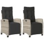 Sillón reclinable jardín y reposapiés 2 uds ratán PE gris claro en Sillas de jardín | Comprar online en Foru.es