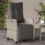 Sillón reclinable jardín y reposapiés 2 uds ratán PE gris claro en Sillas de jardín | Comprar online en Foru.es