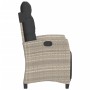 Sillón reclinable jardín y reposapiés 2 uds ratán PE gris claro en Sillas de jardín | Comprar online en Foru.es