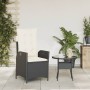 Sillón reclinable de jardín con cojines ratán sintético negro en Sillas de jardín | Comprar online en Foru.es