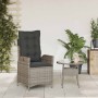 Sillón reclinable de jardín con cojines ratán sintético gris en Sillas de jardín | Comprar online en Foru.es
