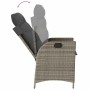 Sillón reclinable de jardín con cojines ratán sintético gris en Sillas de jardín | Comprar online en Foru.es