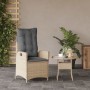 Sillón reclinable de jardín con cojines ratán PE beige mixto en Sillas de jardín | Comprar online en Foru.es