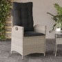 Sillón de jardín reclinable con cojines ratán PE gris claro en Sillas de jardín | Comprar online en Foru.es