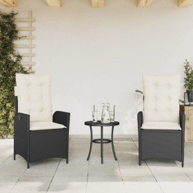 Sillones reclinable jardín cojines 2 uds ratán sintético negro en Sillas de jardín | Comprar online en Foru.es