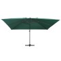 Sombrilla voladiza luces LED y poste aluminio verde 400x300 cm de vidaXL, Sombrillas - Ref: Foro24-47005, Precio: 296,96 €, D...