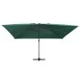 Sombrilla voladiza luces LED y poste aluminio verde 400x300 cm de vidaXL, Sombrillas - Ref: Foro24-47005, Precio: 292,14 €, D...