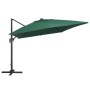 Sombrilla voladiza luces LED y poste aluminio verde 400x300 cm de vidaXL, Sombrillas - Ref: Foro24-47005, Precio: 296,96 €, D...