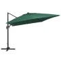 Sombrilla voladiza luces LED y poste aluminio verde 400x300 cm de vidaXL, Sombrillas - Ref: Foro24-47005, Precio: 292,14 €, D...