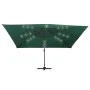 Sombrilla voladiza luces LED y poste aluminio verde 400x300 cm de vidaXL, Sombrillas - Ref: Foro24-47005, Precio: 292,14 €, D...