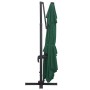 Sombrilla voladiza luces LED y poste aluminio verde 400x300 cm de vidaXL, Sombrillas - Ref: Foro24-47005, Precio: 296,96 €, D...