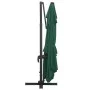 Sombrilla voladiza luces LED y poste aluminio verde 400x300 cm de vidaXL, Sombrillas - Ref: Foro24-47005, Precio: 292,14 €, D...