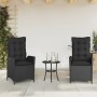 Sillones reclinable jardín cojines 2 uds ratán sintético negro en Sillas de jardín | Comprar online en Foru.es