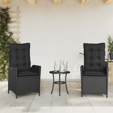 Sillones reclinable jardín cojines 2 uds ratán sintético negro en Sillas de jardín | Comprar online en Foru.es