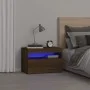 Nachttisch mit LED-Leuchten braune Eiche 60x35x40 cm von vidaXL, Nachttische - Ref: Foro24-3152830, Preis: 43,35 €, Rabatt: %