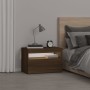 Mesita de noche con luces LED marrón roble 60x35x40 cm de vidaXL, Mesitas de noche - Ref: Foro24-3152830, Precio: 43,94 €, De...