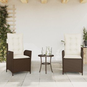 Sillones reclinables jardín con cojines marrones 2 uds ratán PE en Sillas de jardín | Comprar online en Foru.es