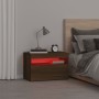 Mesita de noche con luces LED marrón roble 60x35x40 cm de vidaXL, Mesitas de noche - Ref: Foro24-3152830, Precio: 43,94 €, De...