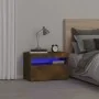 Mesita de noche con luces LED color roble ahumado 60x35x40 cm de vidaXL, Mesitas de noche - Ref: Foro24-3152826, Precio: 46,2...