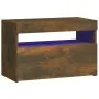 Mesita de noche con luces LED color roble ahumado 60x35x40 cm de vidaXL, Mesitas de noche - Ref: Foro24-3152826, Precio: 46,2...