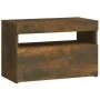 Mesita de noche con luces LED color roble ahumado 60x35x40 cm de vidaXL, Mesitas de noche - Ref: Foro24-3152826, Precio: 46,2...