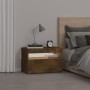 Mesita de noche con luces LED color roble ahumado 60x35x40 cm de vidaXL, Mesitas de noche - Ref: Foro24-3152826, Precio: 47,6...
