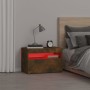 Mesita de noche con luces LED color roble ahumado 60x35x40 cm de vidaXL, Mesitas de noche - Ref: Foro24-3152826, Precio: 47,6...