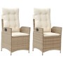 Sillones reclinables de jardín con cojines beige 2 uds ratán PE en Sillas de jardín | Comprar online en Foru.es