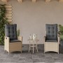Sillones reclinables jardín y cojines beige mix 2 uds ratán PE en Sillas de jardín | Comprar online en Foru.es