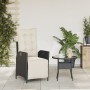 Sillón reclinable de jardín con reposapiés ratán PE negro en Sillas de jardín | Comprar online en Foru.es