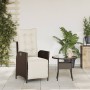 Sillón reclinable de jardín con reposapiés ratán PE marrón en Sillas de jardín | Comprar online en Foru.es