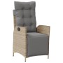 Sillón reclinable de jardín con reposapiés ratán PE beige mixto en Sillas de jardín | Comprar online en Foru.es