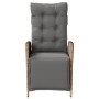 Sillón reclinable de jardín con reposapiés ratán PE beige mixto en Sillas de jardín | Comprar online en Foru.es
