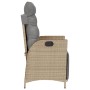 Sillón reclinable de jardín con reposapiés ratán PE beige mixto en Sillas de jardín | Comprar online en Foru.es