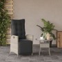 Sillón reclinable de jardín con reposapiés ratán PE gris claro en Sillas de jardín | Comprar online en Foru.es