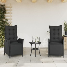Sillones reclinables jardín con reposapiés 2 uds ratán PE negro en Sillas de jardín | Comprar online en Foru.es