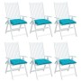 Cojines para silla 6 unidades tela turquesa 40x40x7 cm de vidaXL, Cojines para sillas y sofás - Ref: Foro24-361506, Precio: 5...