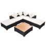 Set muebles de jardín 6 piezas y cojines ratán sintético negro de vidaXL, Conjuntos de jardín - Ref: Foro24-42755, Precio: 50...