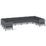 Muebles de jardín 10 pzas y cojines madera de pino gris de vidaXL, Conjuntos de jardín - Ref: Foro24-3097333, Precio: 864,62 ...