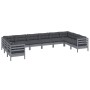 Muebles de jardín 10 pzas y cojines madera de pino gris de vidaXL, Conjuntos de jardín - Ref: Foro24-3097333, Precio: 864,62 ...