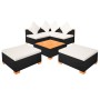 Set muebles de jardín 6 piezas y cojines ratán sintético negro de vidaXL, Conjuntos de jardín - Ref: Foro24-42755, Precio: 50...