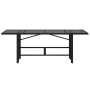 Mesa de jardín superficie de vidrio ratán PE negro 190x80x74 cm en Mesas de jardín | Comprar online en Foru.es