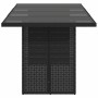 Mesa de jardín superficie de vidrio ratán PE negro 190x80x74 cm en Mesas de jardín | Comprar online en Foru.es