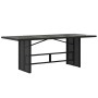 Mesa de jardín superficie de vidrio ratán PE negro 190x80x74 cm en Mesas de jardín | Comprar online en Foru.es